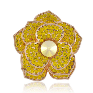 YELLOW CRYSTAL FLOWER STRETCH RING ( 1325 YLW )