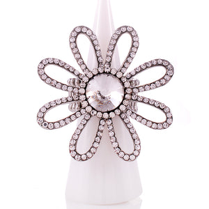 CRYSTAL FLOWER STRETCH RING CLEAR ( 1326 SCL )