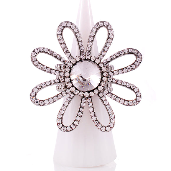 CRYSTAL FLOWER STRETCH RING CLEAR ( 1326 SCL )