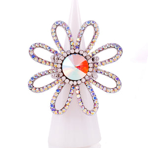 CRYSTAL FLOWER STRETCH RING AB ( 1326 SAB )