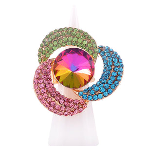 CRYSTAL FLOWER STRETCH RING ( 1329 LM )