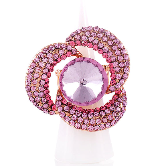 CRYSTAL FLOWER STRETCH RING ( 1329 PK )