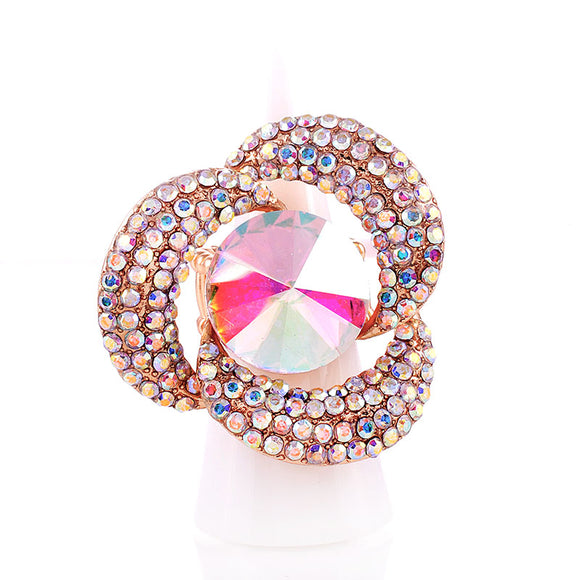 CRYSTAL FLOWER STRETCH RING ( 1329 GAB )