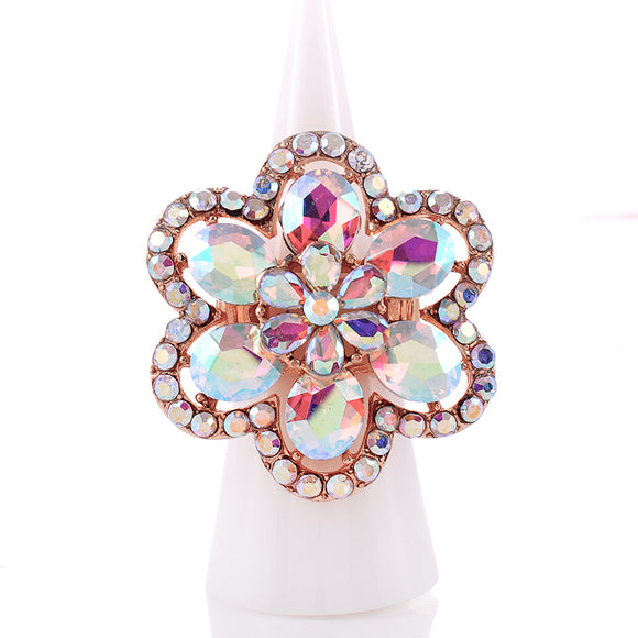 CRYSTAL FLOWER STRETCH RING ( 1335 GAB )