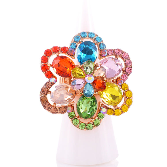 CRYSTAL FLOWER STRETCH RING ( 1335 LM )