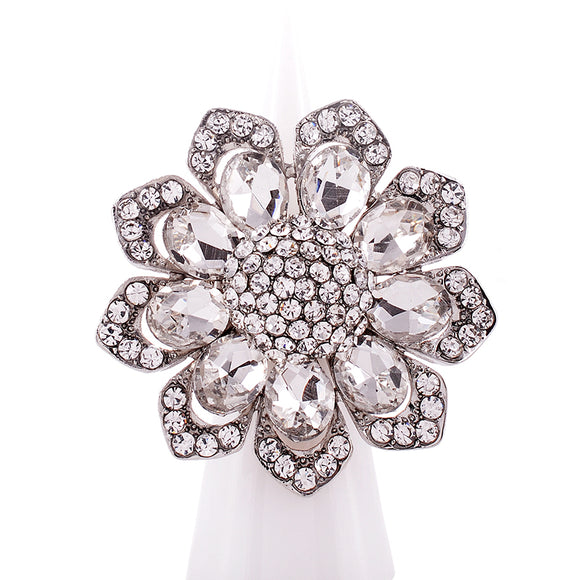 CRYSTAL FLOWER STRETCH RING ( 1336 SCL )