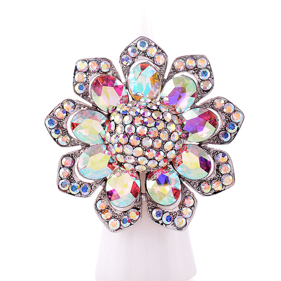 CRYSTAL FLOWER STRETCH RING ( 1336 SAB )