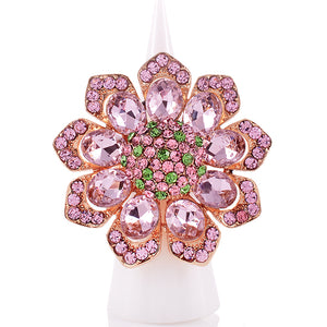 CRYSTAL FLOWER STRETCH RING ( 1336 PNG )