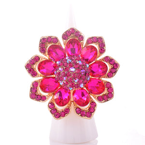 CRYSTAL FLOWER STRETCH RING ( 1336 FU )