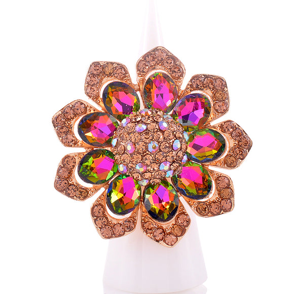 CRYSTAL FLOWER STRETCH RING ( 1336 VM )