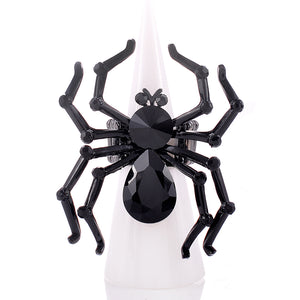 CRYSTAL SPIDER STRETCH RING ( 1341 JET )