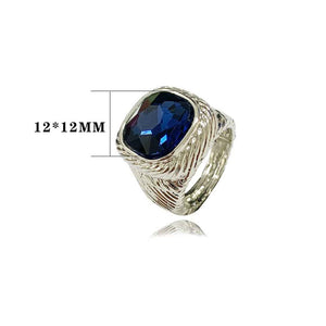 Silver Stretch Ring BLUE Stone ( 3248 BL )