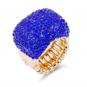 GOLD STRETCH RING BLUE STONES ( 2082 GDBL )