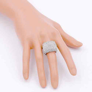 SILVER STRETCH RING CLEAR STONES ( 2082 SVCL )