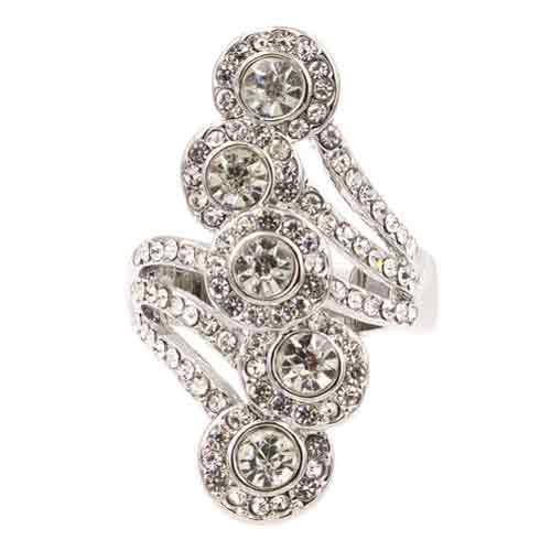 SILVER STRETCH RING CLEAR STONES ( 2106 SVCL ) – Ohmyjewelry.com