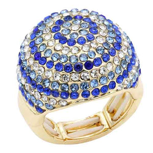 GOLD BLUE DOME STRETCH RING ( 2269 GDBL )