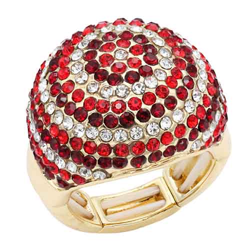 GOLD RED DOME STRETCH RING ( 2269 GDRD )