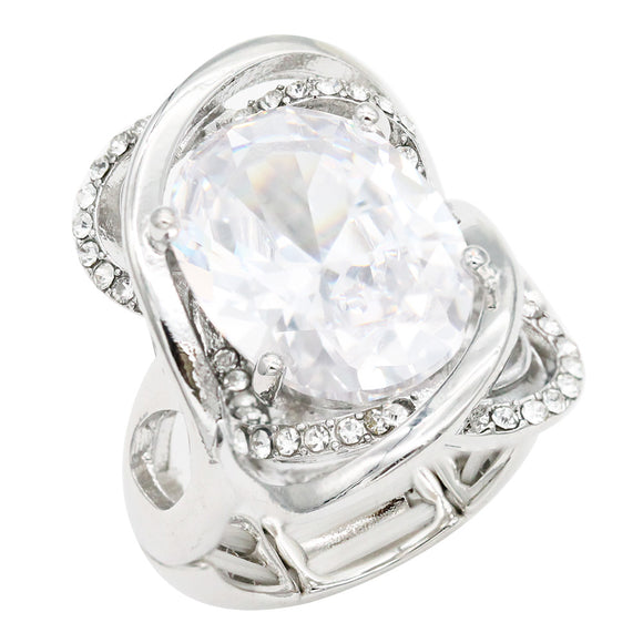 ADJUSTABLE RING CLEAR STONES ( 2277 SVCL )