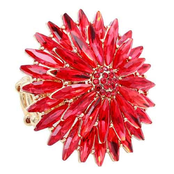 Gold Stretch Ring Red Stones ( 2416 GDRD )