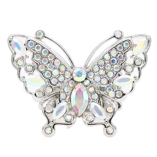 SILVER BUTTERFLY STRETCH RING ( 2427 SVAB )