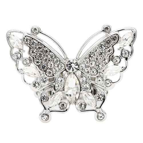 SILVER BUTTERFLY STRETCH RING ( 2427 SVCL )