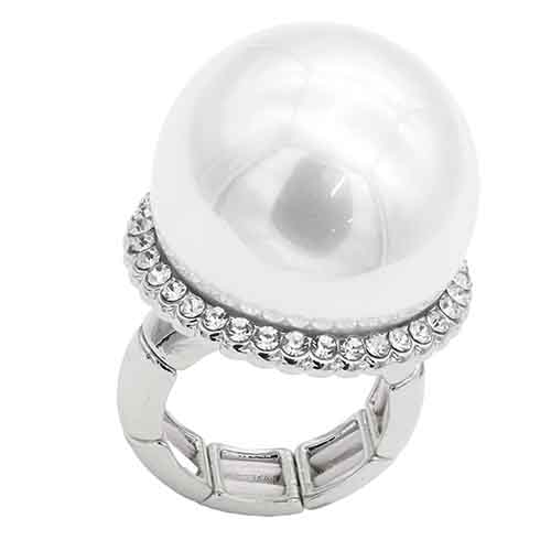 SILVER PEARL RING ( 2431 SVCL )