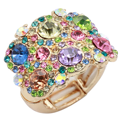 GOLD MULTI COLOR STRETCH RING ( 2726 GDMT )