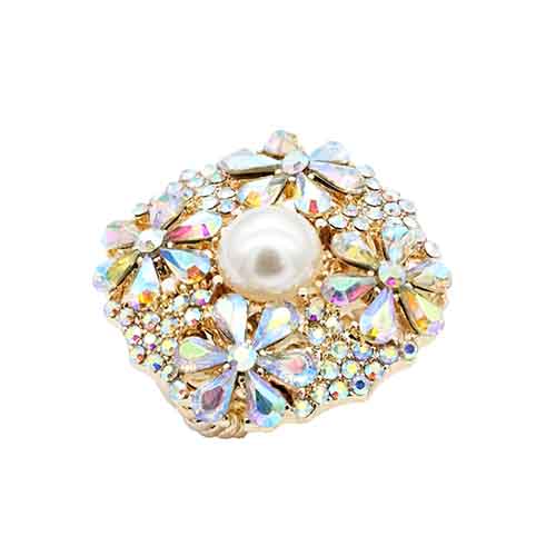 GOLD AB STRETCH RING PEARL ( 2746 GDAB )