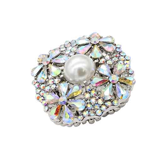 SILVER AB STRETCH RING PEARL ( 2746 SVAB )