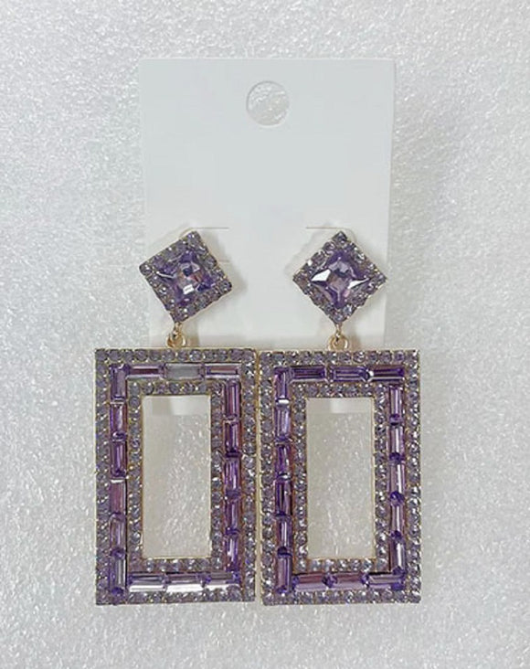 Gold Earrings Lavender Stones ( 7742 GLAV )