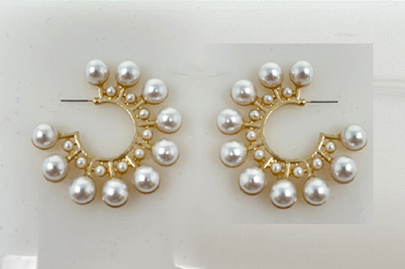 Gold Earring Pearls ( 7836 GCRM )