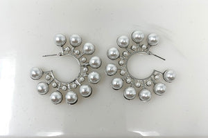 Silver Earring Pearls ( 7836 RCRM )
