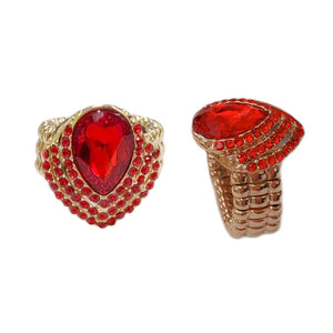 STONE STRETCH RING GOLD RED ( 65 GRD )