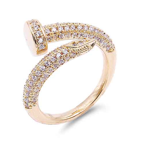 CZ STONE RING ADJUSTABLE ( 2740 GD )
