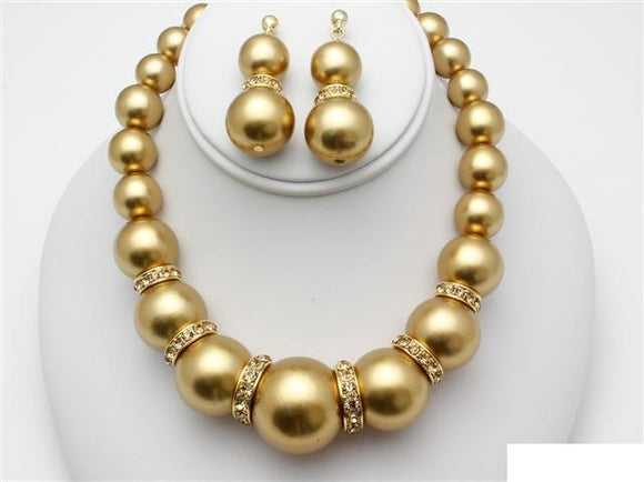 PEARL NECKLACE SET GOLD ( 11264 GO )
