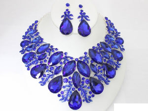 MARQUISE TEARDROP STONE NECKLACE SET ( 19432 SSAP )