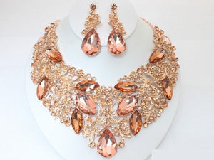 MARQUISE TEARDROP STONE NECKLACE SET ( 20074 RGPEA )