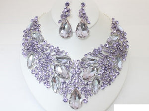 MARQUISE TEARDROP STONE NECKLACE SET ( 20074 SLAME )