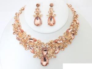 CLUSTER TEARDROP NECKLACE SET ( 20494 RGPEA )