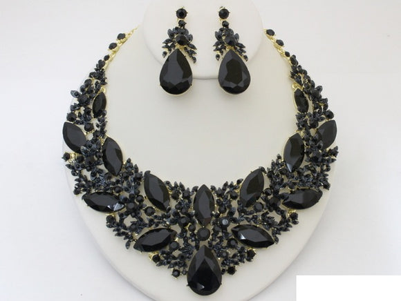 BLACK NECKLACE SET ( 20637 GBK )