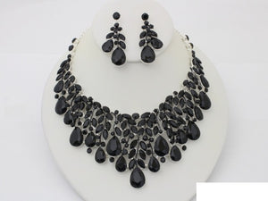 RHINESTONE NECKLACE SET ( 20700 SBK )