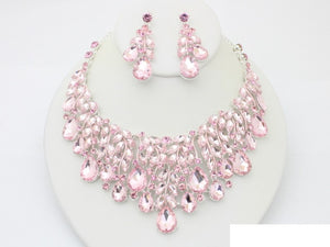 RHINESTONE NECKLACE SET ( 20700 SLROS )