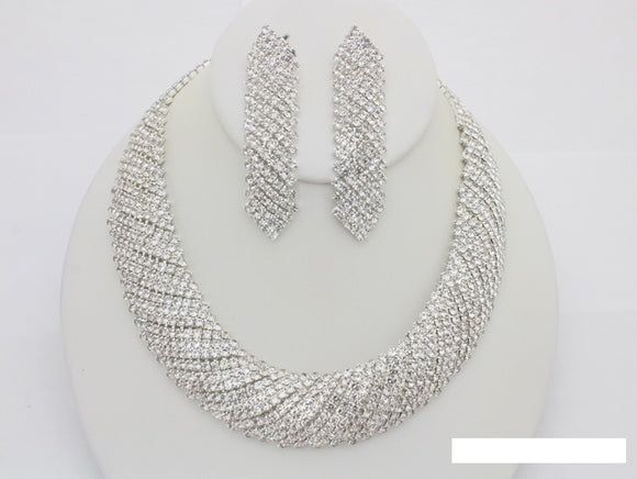 SILVER NECKLACE SET ( 20752 SAB )