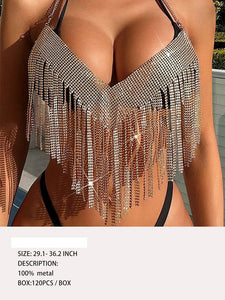 SILVER DANGLING METAL BRA ( 5088 SILVER )