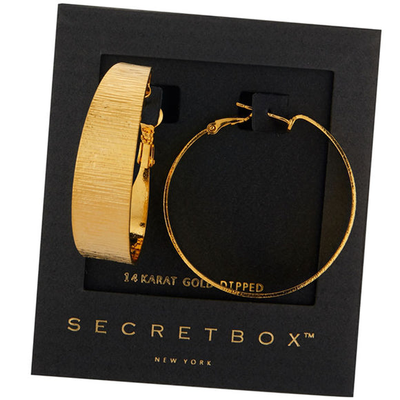 14K GOLD DIPPED HOOP EARRINGS ( 50063 GD )