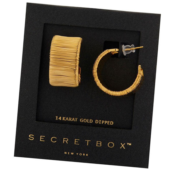 GOLD DIPPED HOOP EARRINGS ( 50066 GD )