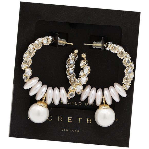 14K GOLD DIPPED HOOP EARRINGS ( 50091 GD )