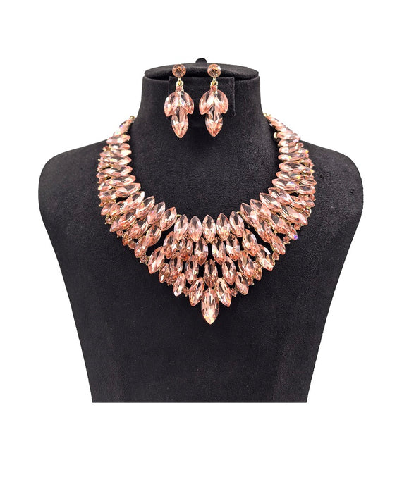 RHINESTONE NECKLACE SET ( 0114 2LP )