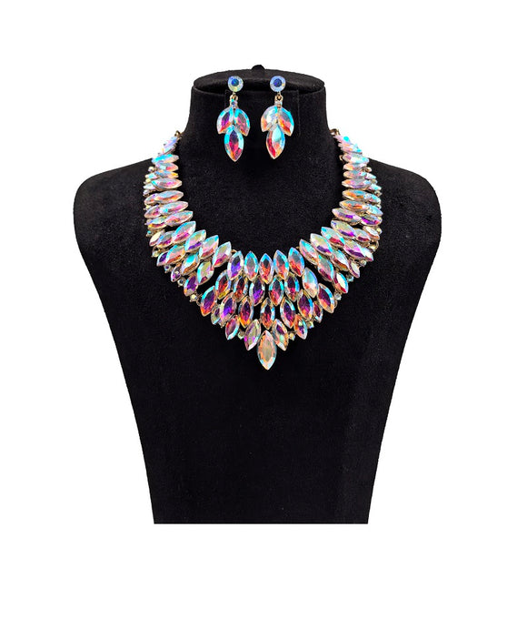 RHINESTONE NECKLACE SET ( 0114 2X )