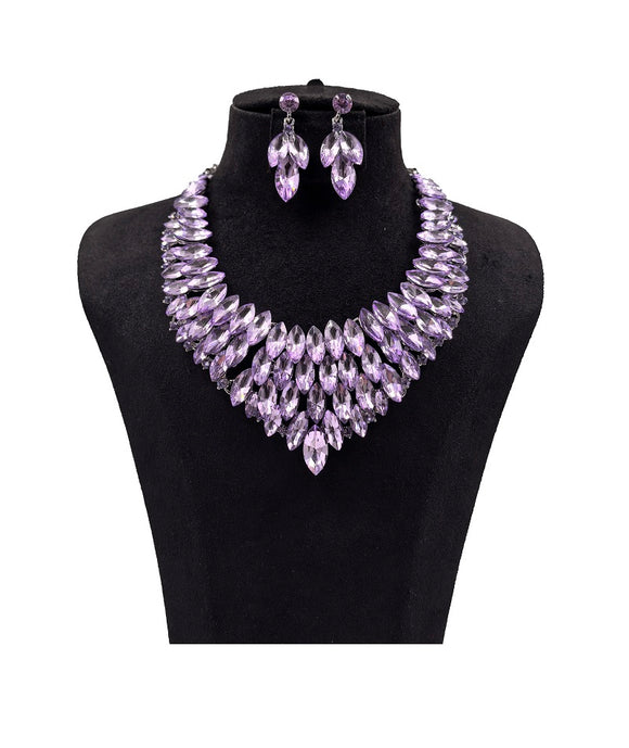 RHINESTONE NECKLACE SET ( 0114 3LPU )